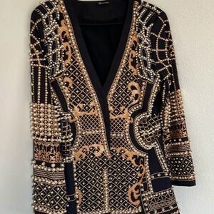 Elegant Black and Gold Mini Dress